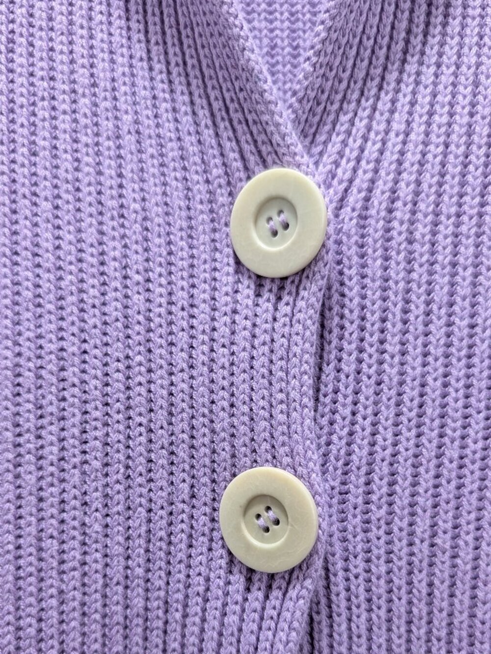Olsen Purple Ribbed Knit Cardigan Size 8 - Picture 5 of 7